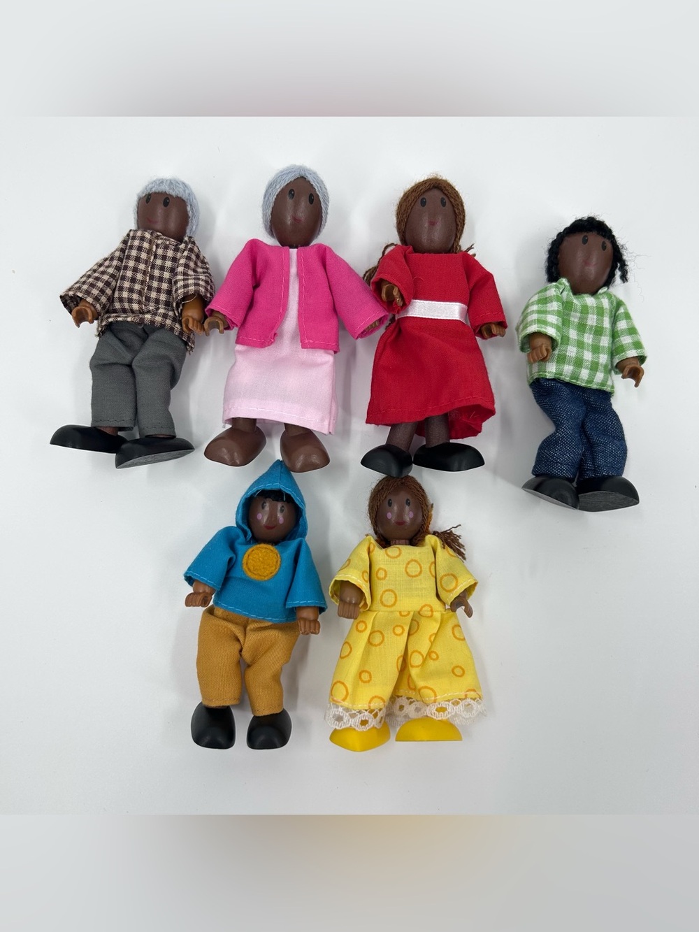 Hape Happy Family African American Wooden Doll Set